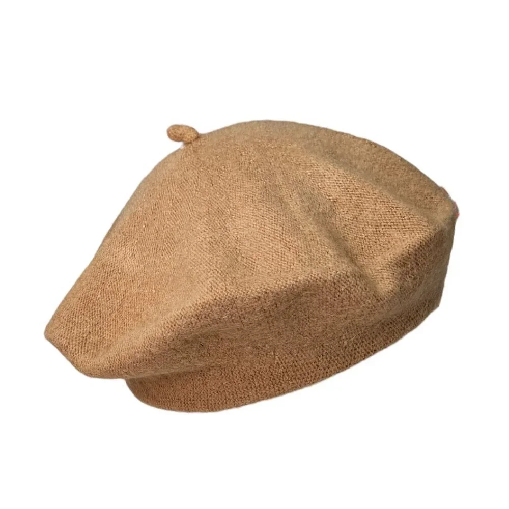 NEW Wool Beret Hat Tan Wool Blend Classic Old Money Preppy Solid